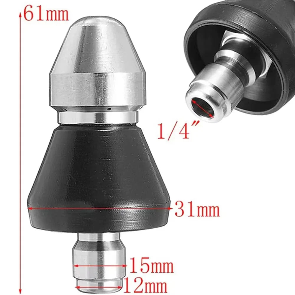 Universal 1/4" High-Pressure Nozzle for Drain Unclogging - Strong Water Pressure Kitchen Toilet Pipe Tool